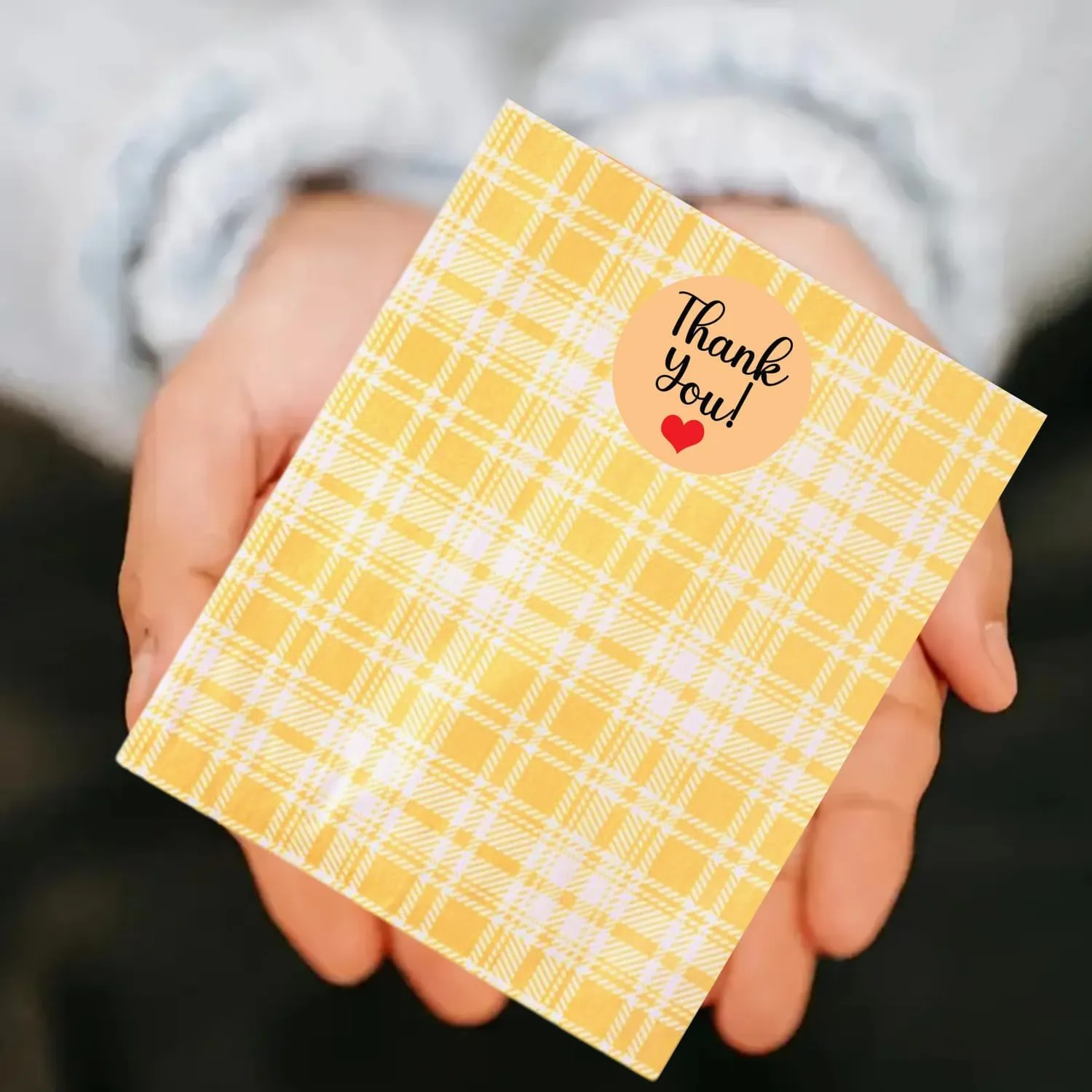 100 Pack Dark Yellow Plaid Print Flat Merchandise Bags 6x9 Inches - Stylish Bag for Birthday Gifts - Bulk Paper Storage Bags for Goody, Shopping, Wedding Anniversary & Special Occasions