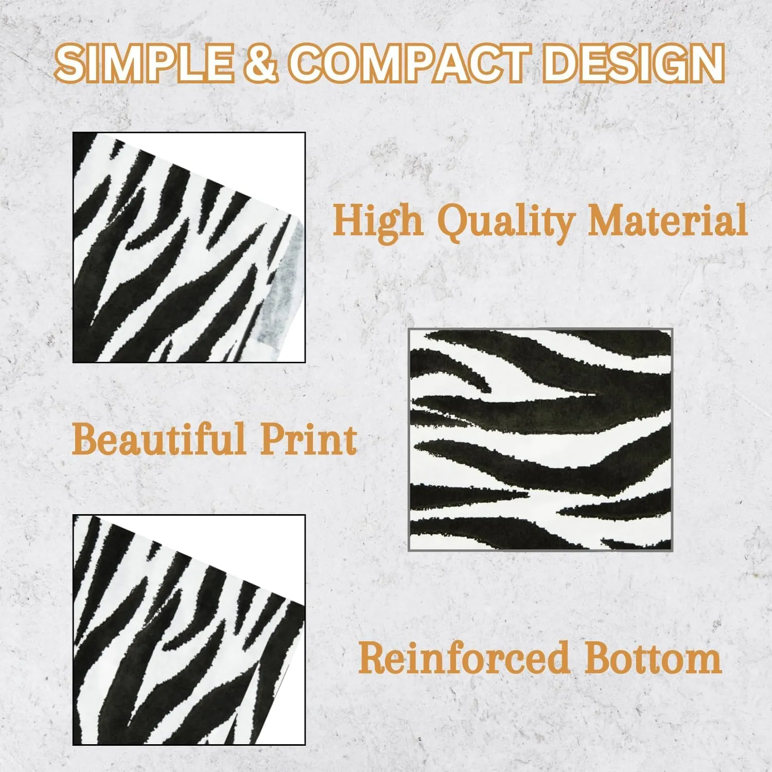 100 Pack Zebra Print Flat Merchandise Bags 4x6 Inches - Stylish Bag for Birthday Gifts - Bulk Paper Storage Bags for Goody, Shopping, Wedding Anniversary & Special Occasions
