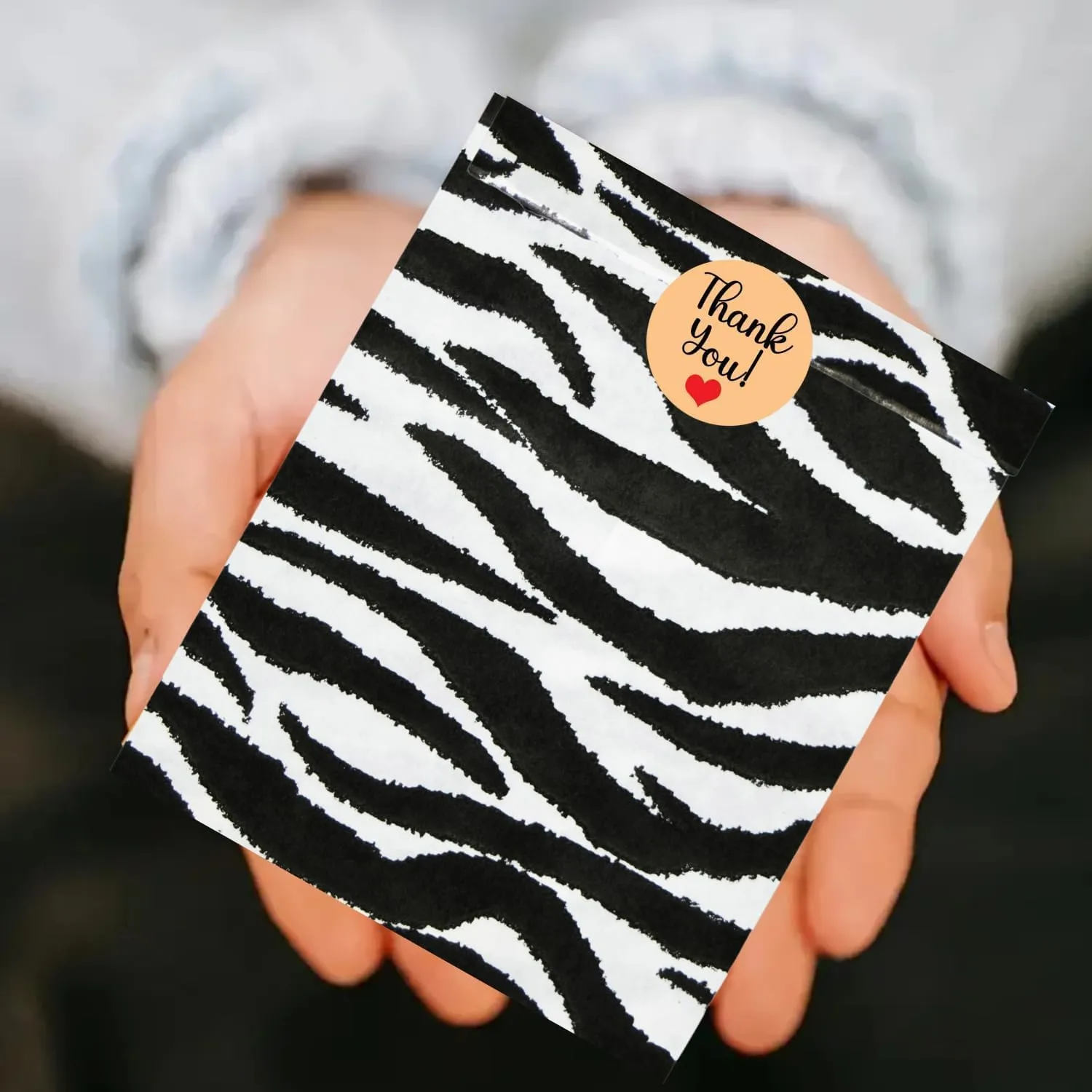 100 Pack Zebra Print Flat Merchandise Bags 4x6 Inches - Stylish Bag for Birthday Gifts - Bulk Paper Storage Bags for Goody, Shopping, Wedding Anniversary & Special Occasions