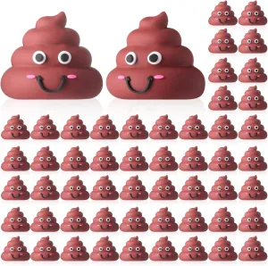 100 Pcs Mini Poop Figures Small Poop Figurines Poo Toys Fake Poop Classic Brown Poop Rubber Poop for Prank Hide Seek Goodie Bags Piñata Stuffers Party Supplies Gifts Easter Egg Fillers