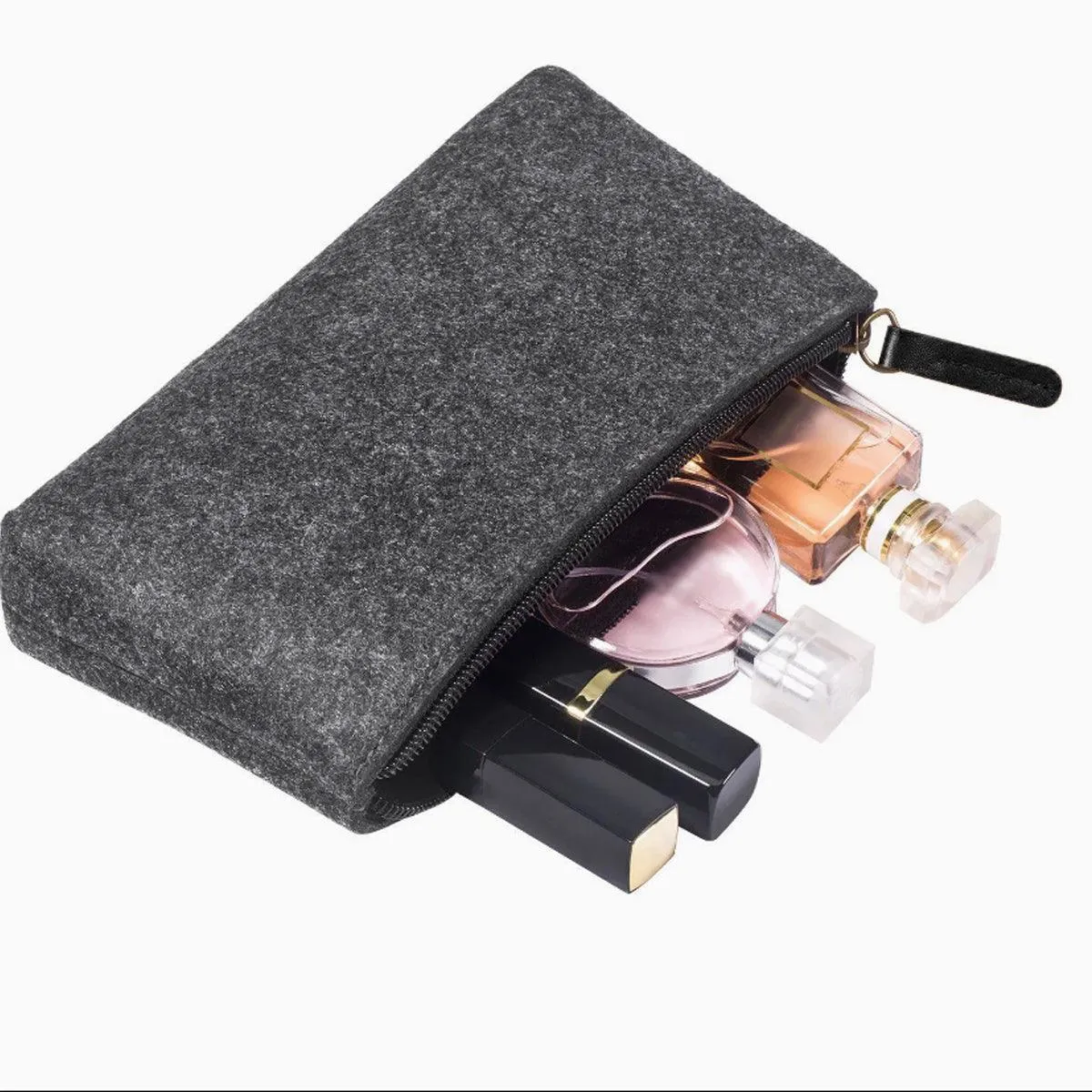 10PCS Large Capacity Felt Pencil Case Stationery Organizer Cosmetic Storage Bag