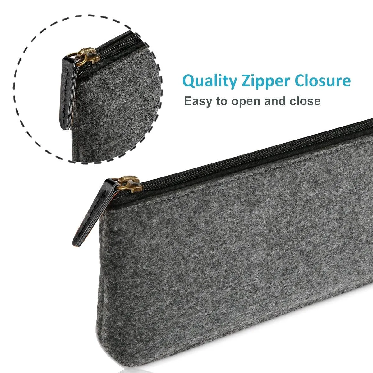 10PCS Large Capacity Felt Pencil Case Stationery Organizer Cosmetic Storage Bag