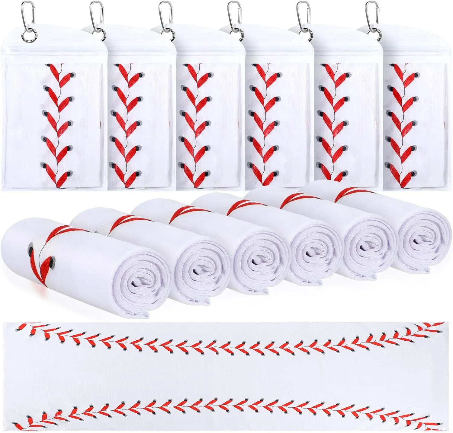 12 Pack Baseball Cooling Towels, Sports Towels with Bags, 40"x12" Breathable Chilly Towel, Microfiber Towel for Baseball Sport Team Gift