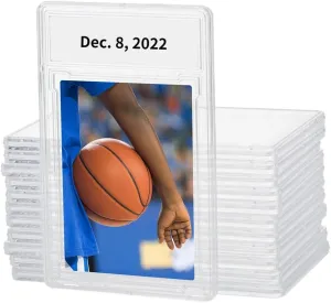 12-Pack Hard Shell Card Protector Cases, Acrylic Display Boxes for Sports and Anime Cards, 5 X 3 Inches