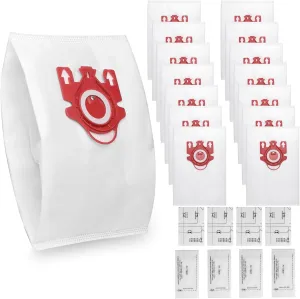 14 Pack 3D Airclean FJM Replacement Vacuum Bags Compatible with Miele Classic C1, Complete C1, C2, C3, S400i S600 S2 S5 S8 Series, with 4 MP Filters, 4 AC Filters