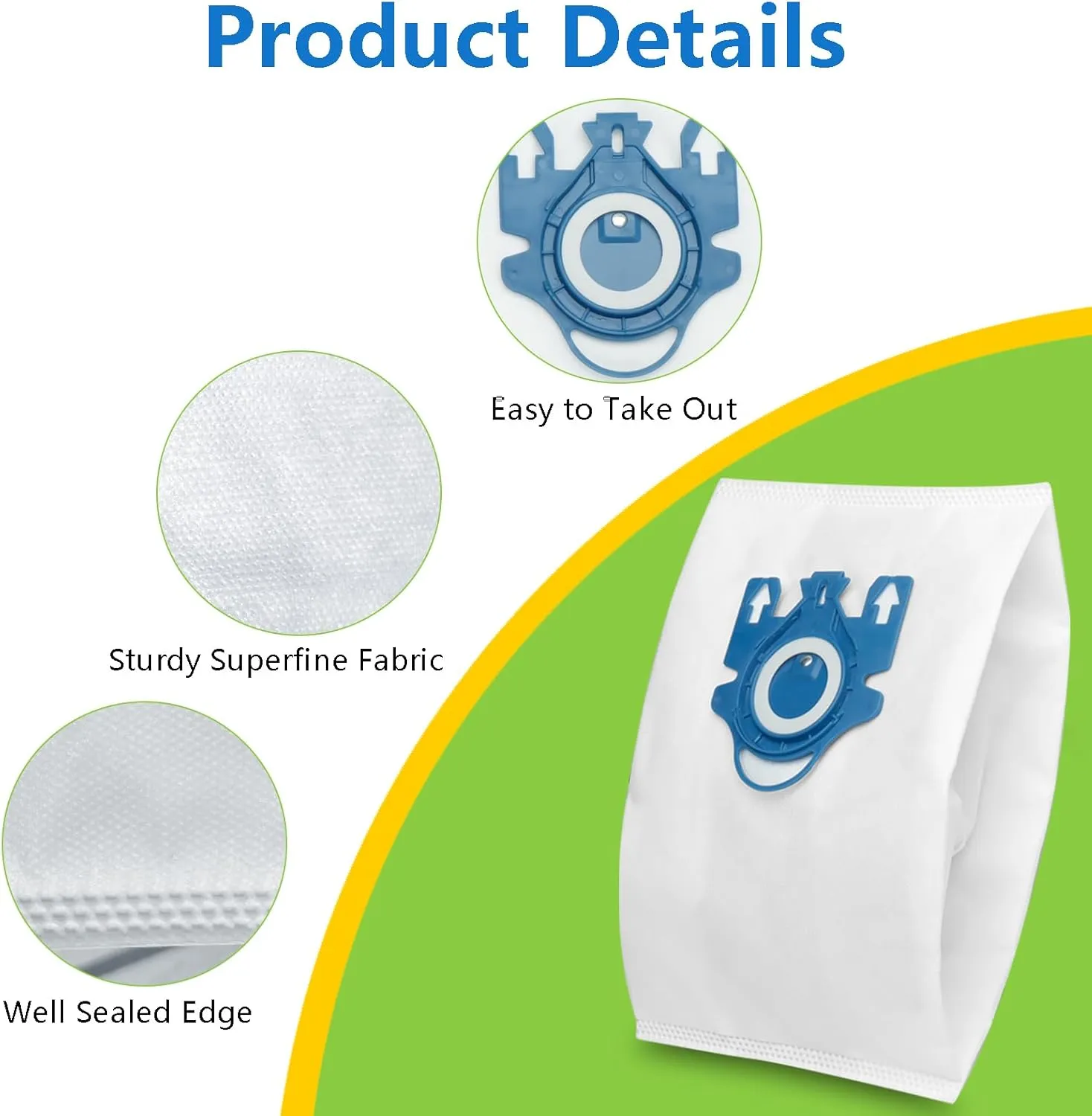 14 Pack 3D Airclean GN Vacuum Bags Compatible with Miele Classic C1, Complete C1, C2, C3, S400i S600 S2 S5 S8 Series, with 4 MP Filters, 4 AC Filters