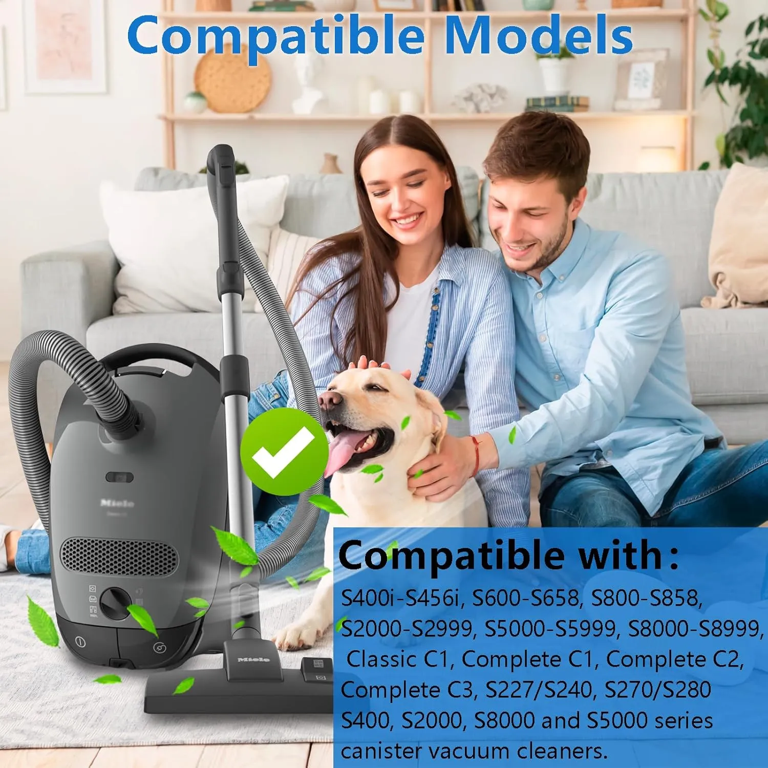 14 Pack 3D Airclean GN Vacuum Bags Compatible with Miele Classic C1, Complete C1, C2, C3, S400i S600 S2 S5 S8 Series, with 4 MP Filters, 4 AC Filters