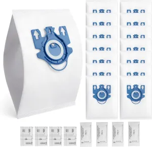 14 Pack 3D Airclean GN Vacuum Bags Compatible with Miele Classic C1, Complete C1, C2, C3, S400i S600 S2 S5 S8 Series, with 4 MP Filters, 4 AC Filters