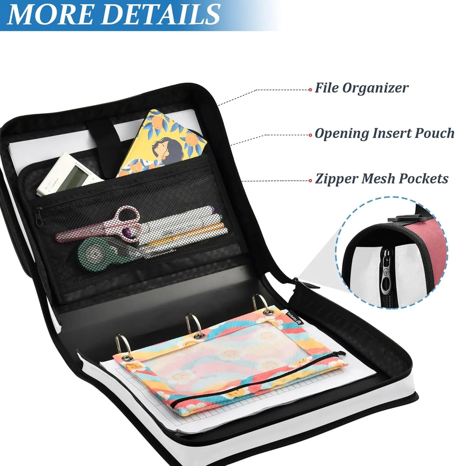 1.5 Inch 3 Ring Binders Heavy Duty Latvia Flag National Republic Capital City Zipper Binder Organizer School Binders Bag with Shoulder Strap Funny Portfolio Hold 500 Sheets Holder