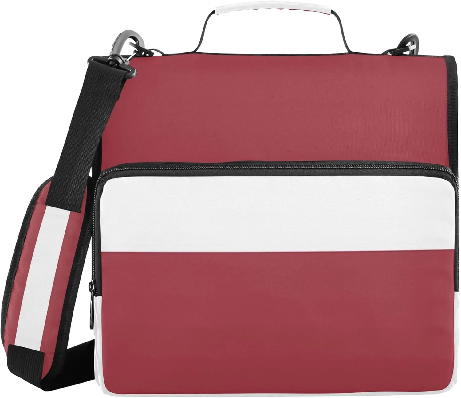 1.5 Inch 3 Ring Binders Heavy Duty Latvia Flag National Republic Capital City Zipper Binder Organizer School Binders Bag with Shoulder Strap Funny Portfolio Hold 500 Sheets Holder