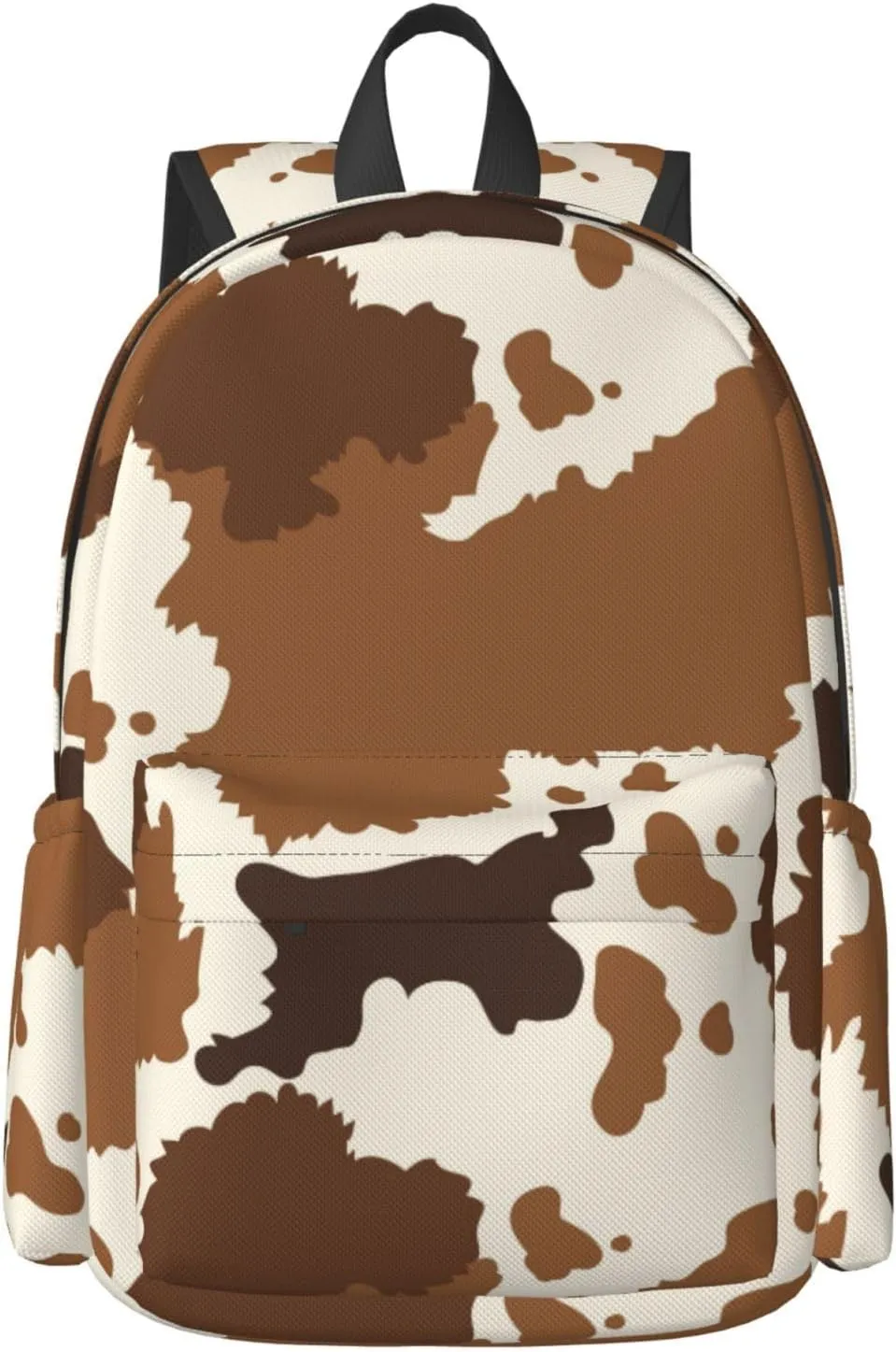 17 inch Backpack Brown Cow Skin Abstract Pattern Laptop Backpack School Bookbag Shoulder Bag Casual Daypack