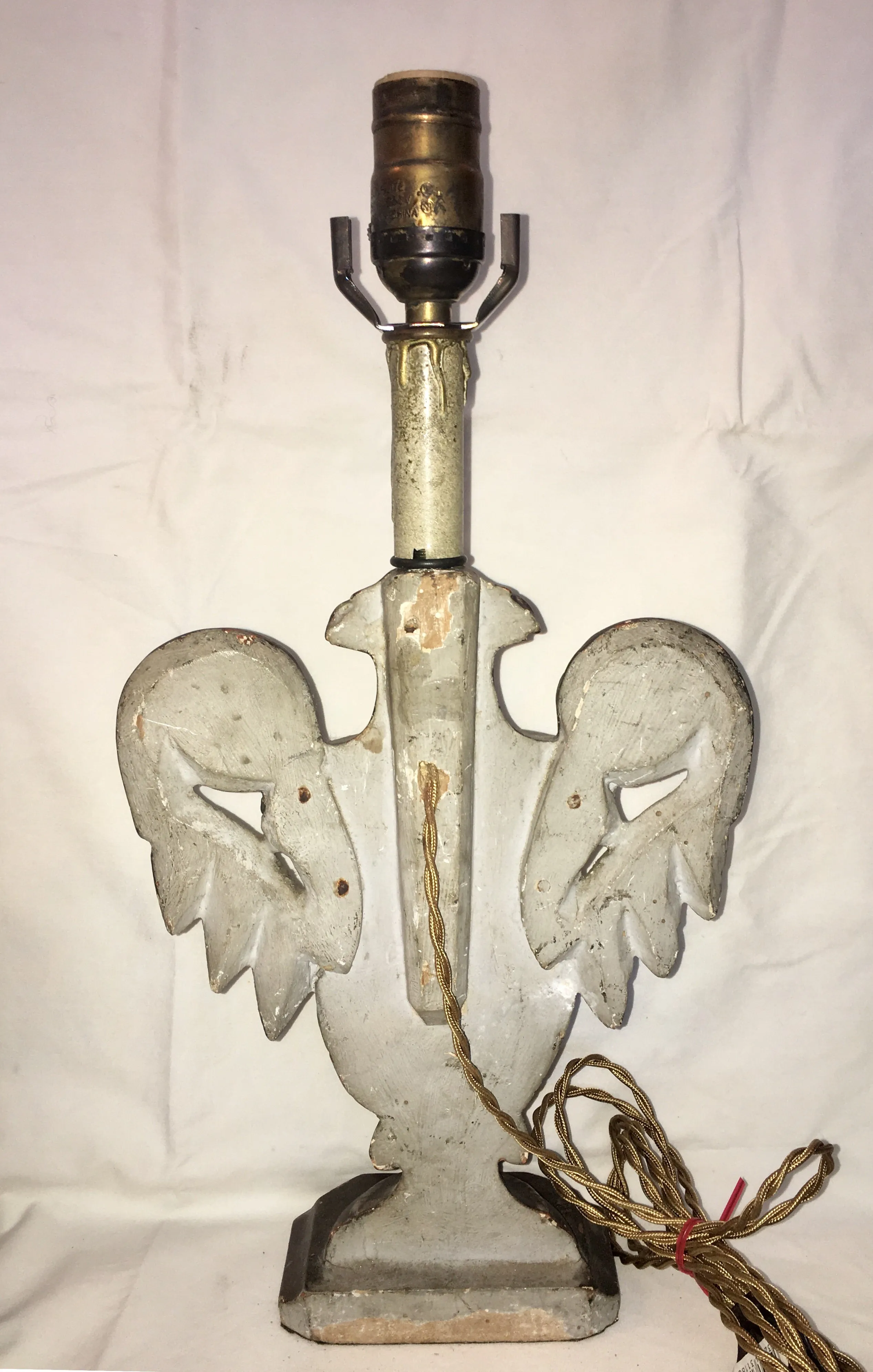 18th-Century Italian Carved & Silver-gilt Wood Fragment Lamps