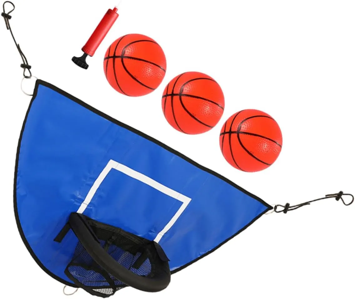 1Set Trampoline Basketball Hoop Indoor Fun Basketball Holder for Develops Hand Eye Coordination Safe and Enjoyable Trampoline Attachment for Active Play