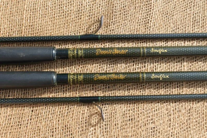 2 x Bowflex Carbon Old School Carp Fishing Rods. Circa 1990s. Century Blanks.