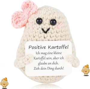 2 x Positive Potato Lucky Charms, Gifts for Women, Men, Gift for Girlfriend, Pocket Hug, Positive Gifts, Funny Gifts, Room Office Decorations, Cute Dolls (Pink)