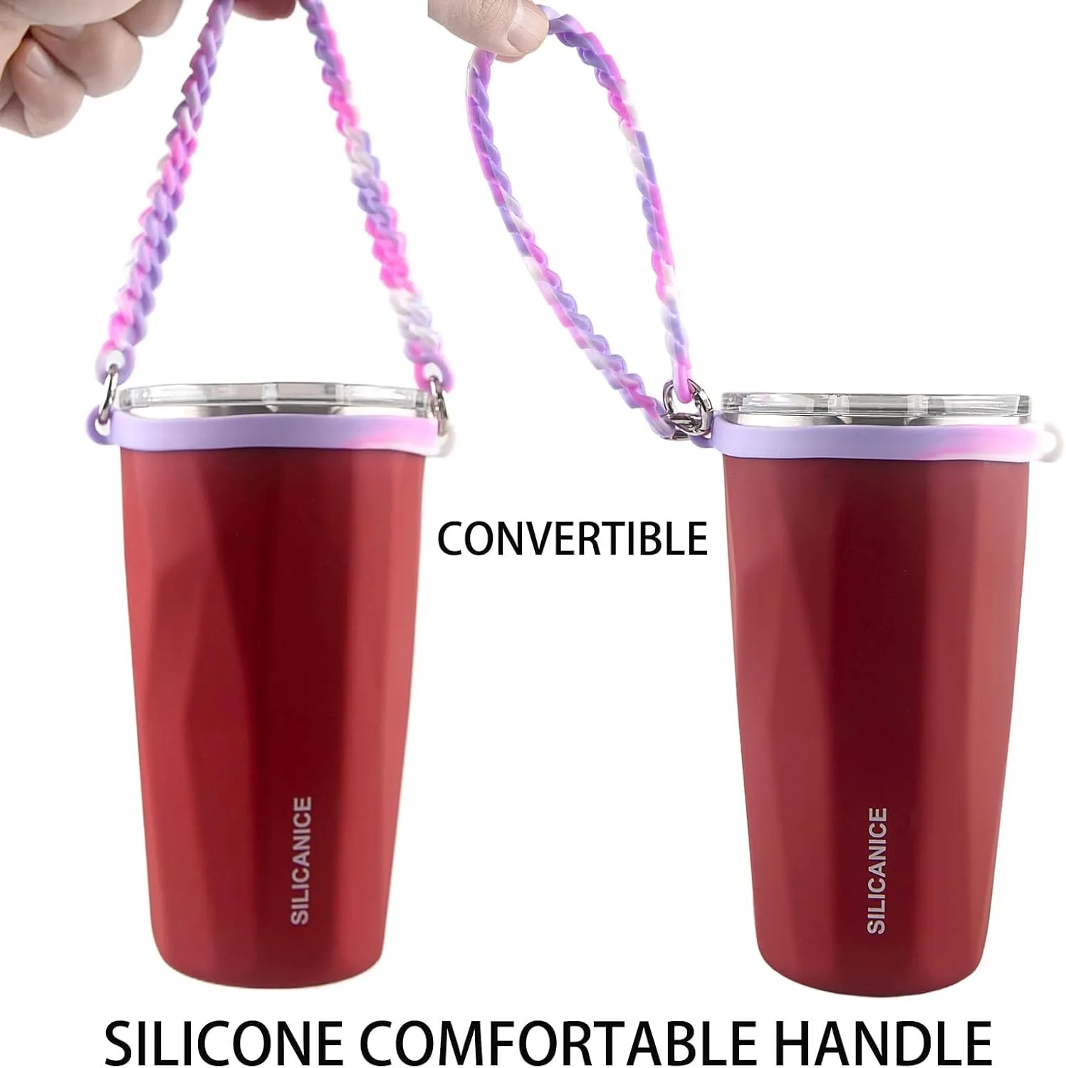 20 oz Tumblers With Straw And Lid,Dishwasher Safe Travel Coffee Mug,Stainless Steel Vacuum Insulated Iced Hot Cup,beach No Spill Proof Women Water Bottle Drink For Adults Durable (Claret Rose, 20 oz)