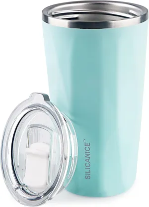 20 oz Tumblers With Straw And Lid,Dishwasher Safe Travel Coffee Mug,Stainless Steel Vacuum Insulated Iced Hot Cup,beach No Spill Proof Women Water Bottle Drink For Adults Durable (Light Blue, 20 oz)