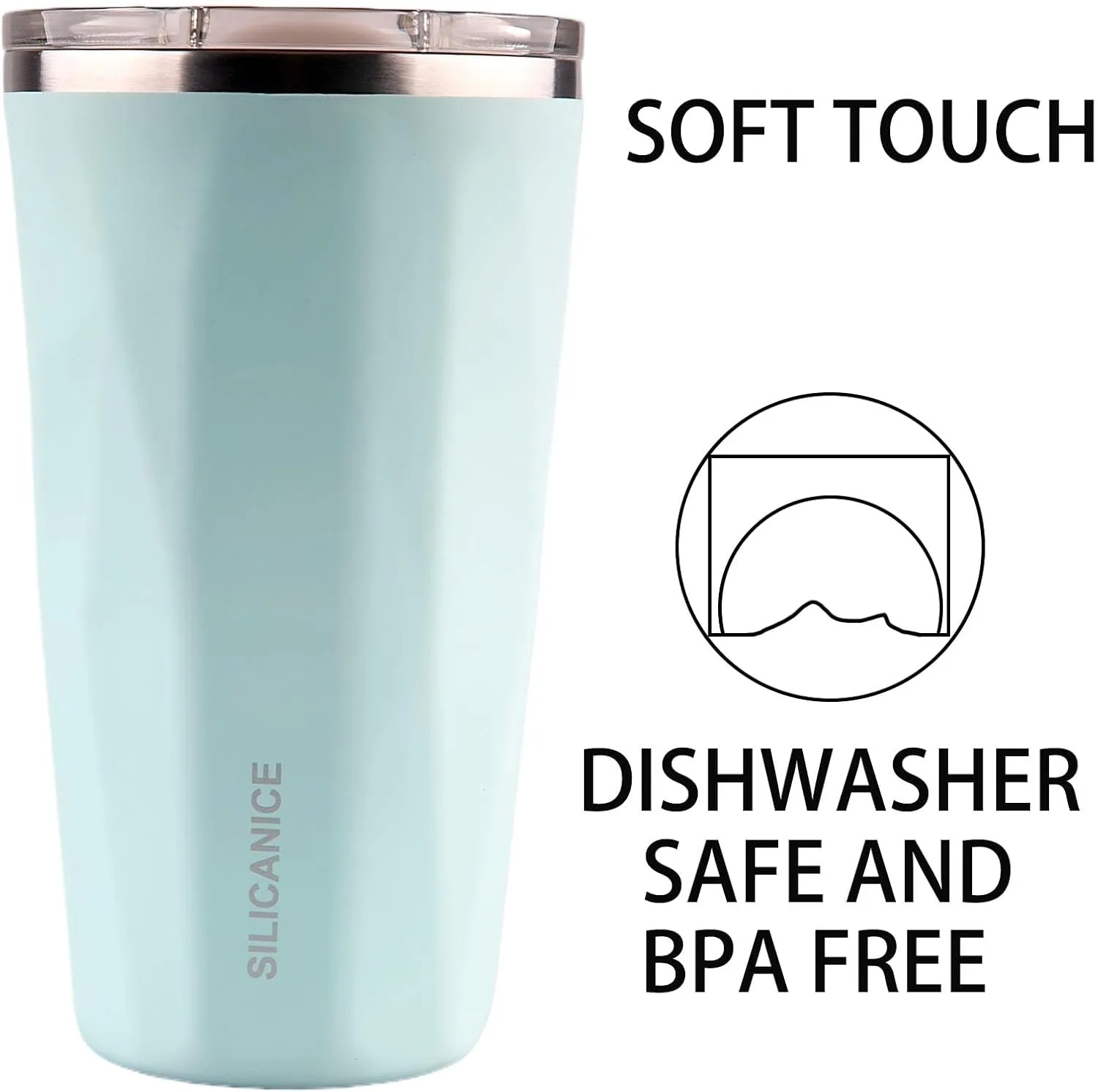 20 oz Tumblers With Straw And Lid,Dishwasher Safe Travel Coffee Mug,Stainless Steel Vacuum Insulated Iced Hot Cup,beach No Spill Proof Women Water Bottle Drink For Adults Durable (Light Blue, 20 oz)