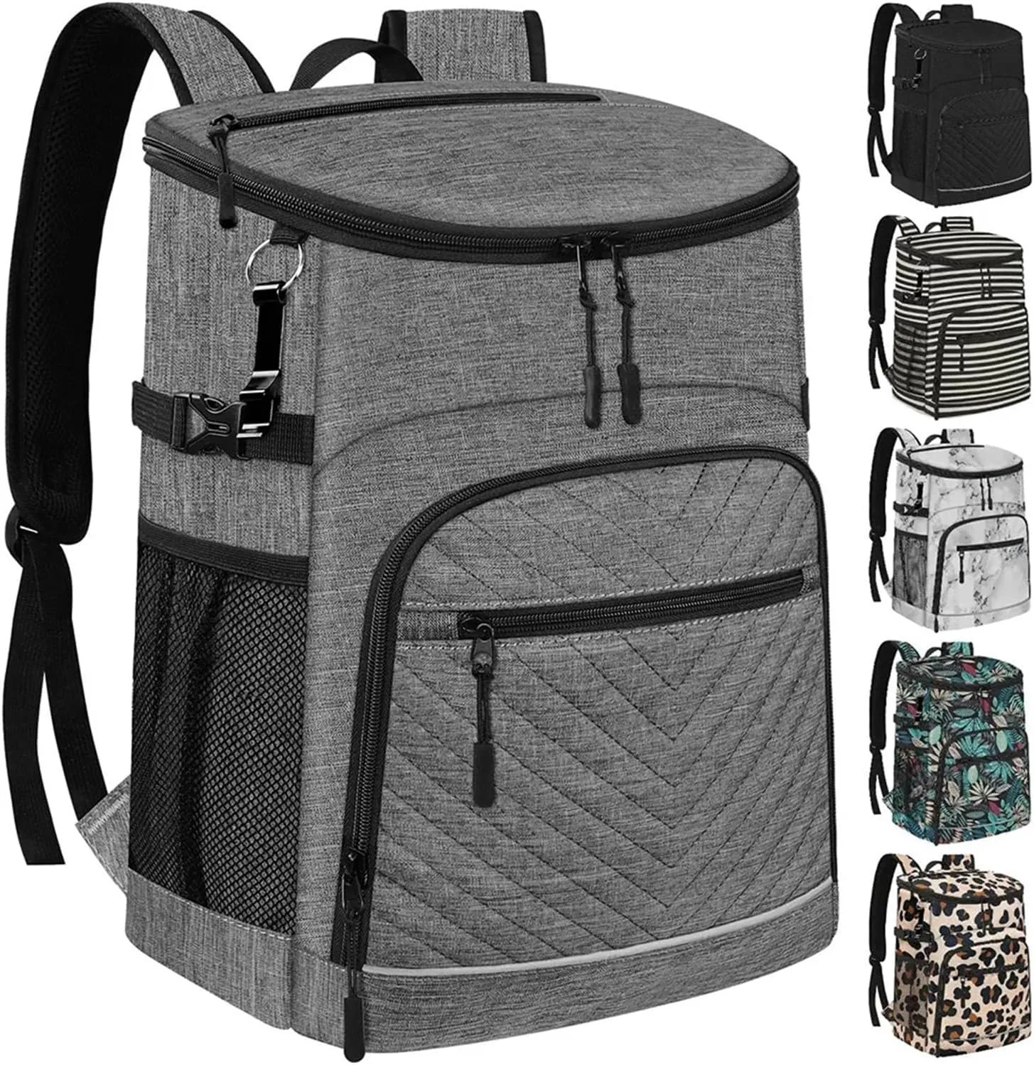 20L Portable Thermal Lunch Bag Food Box Dur-able Waterproof Cooler Ice Insulated Case BBQ Camping Oxford Dinner Backpacks Icebox(GRAY)