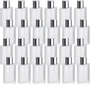 24 Pcs 100ml Frosted Glass Bottle Perfume Atomizer refillable Spray Empty Perfume Dispenser Fine Mist Atomizer Cosmetic Container for Travel Men Women