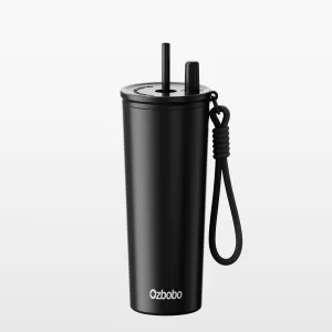 24oz Stainless Steel Tumbler With Lid And Straw Insulated Water Bottle With Straw Gifts For Men Women Tumbler Used For Travel Daily School Sports(Black)