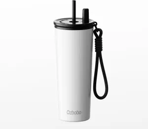24oz Stainless Steel Tumbler With Lid And Straw Insulated Water Bottle With Straw Gifts For Men Women Tumbler Used For Travel Daily School Sports(White)