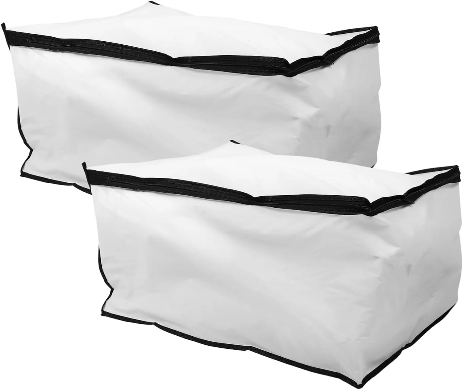 2pcs Quilt Storage Bag Blankets Pillow Travel Bag Clothing Bags for Moving Blanket Bags for Storage Bedding Storage Bag Clothing Storage Containers Blanket Organizer Tomorrow White