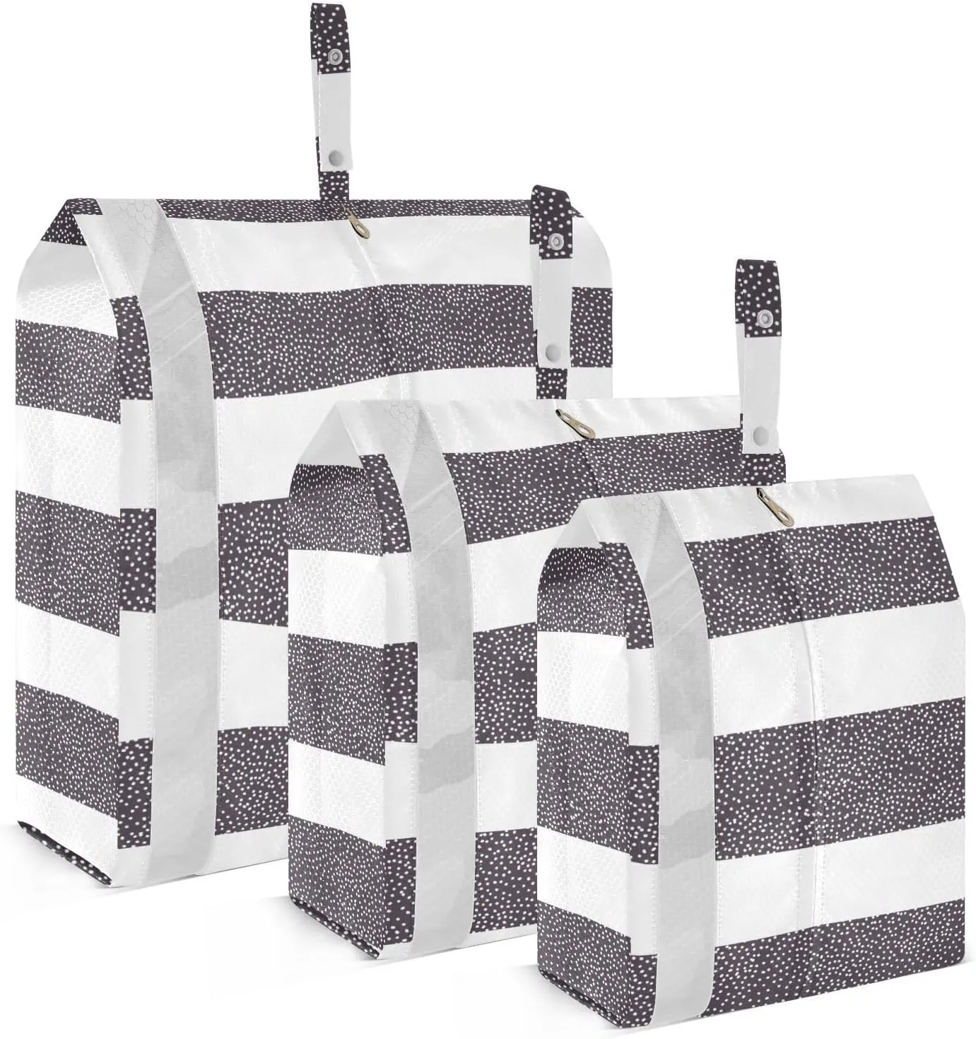 3 Set Travel Packing Cubes For Suitcases, Modern Stripes, Stackable, Garment Bag Closet Storage, Luggage Space Saver, Luggages Management Personnel