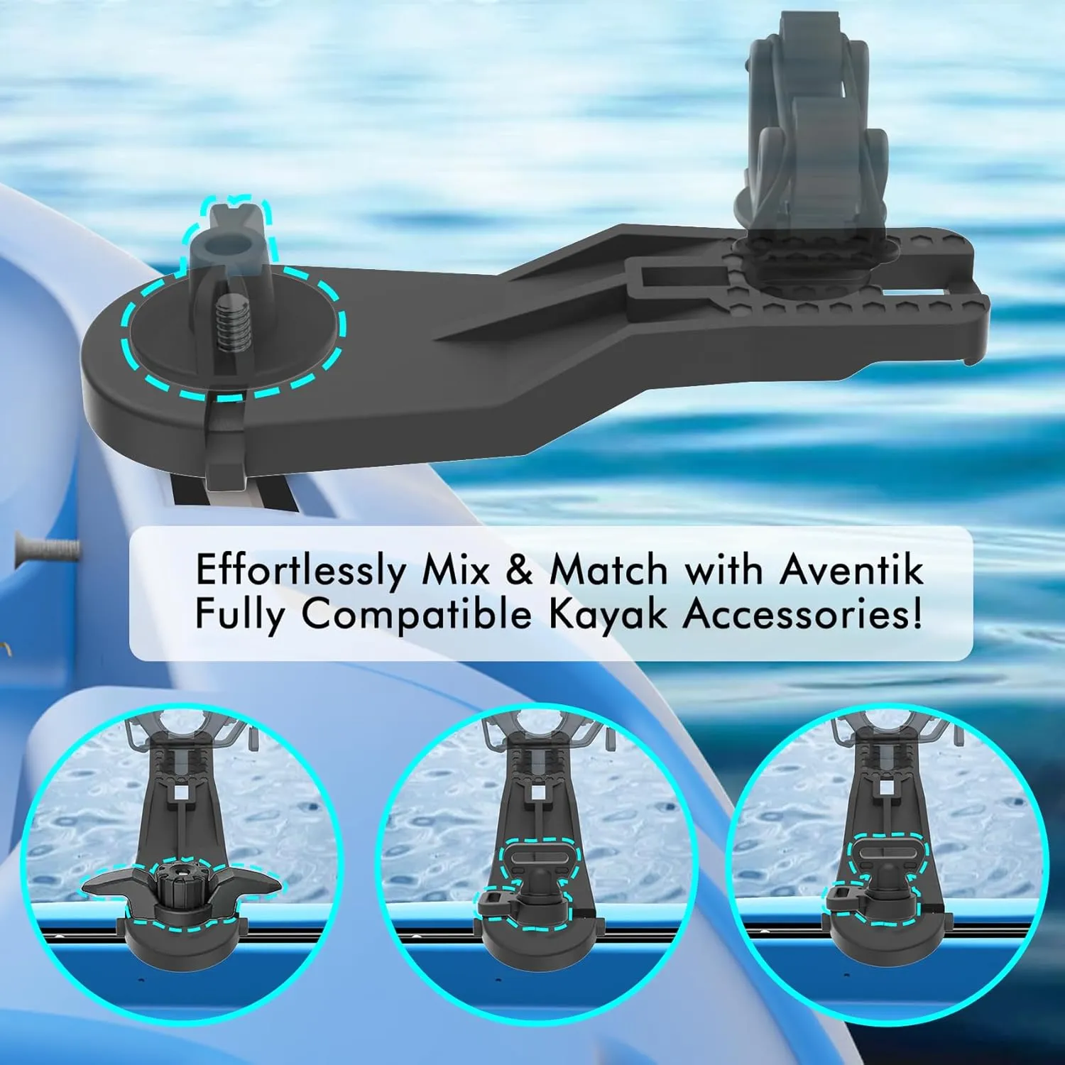 3004 2 Pack Multi-Functional Kayak Track Space-Saving Tool-Free Installation Kayak Rail Track
