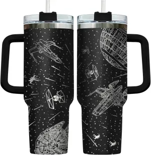 34HD Movie Tumbler for Lovers, 40 Oz with Handle, Lid, Straw; Funny Movie Mug, Birthday Gift