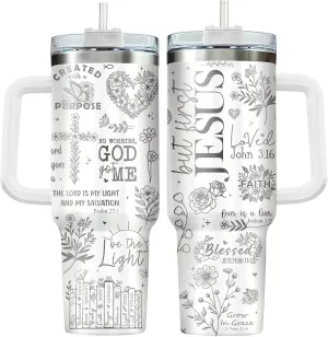 34HD Religious Inspirational Gifts for Women, 40oz Christian Tumbler with Handle and Straw, 40oz Child of God Cup Stainless Steel, Bible Verse Christian Gifts for Birthday Mothers Day