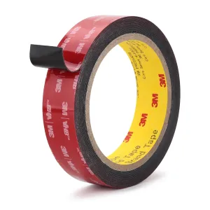 3M Double Sided Tape 1”×16.4ft VHB 5925 Black Mounting Tape Heavy Duty Waterproof Foam Tape Strong Adhesive for RV LED Strip Light Décor