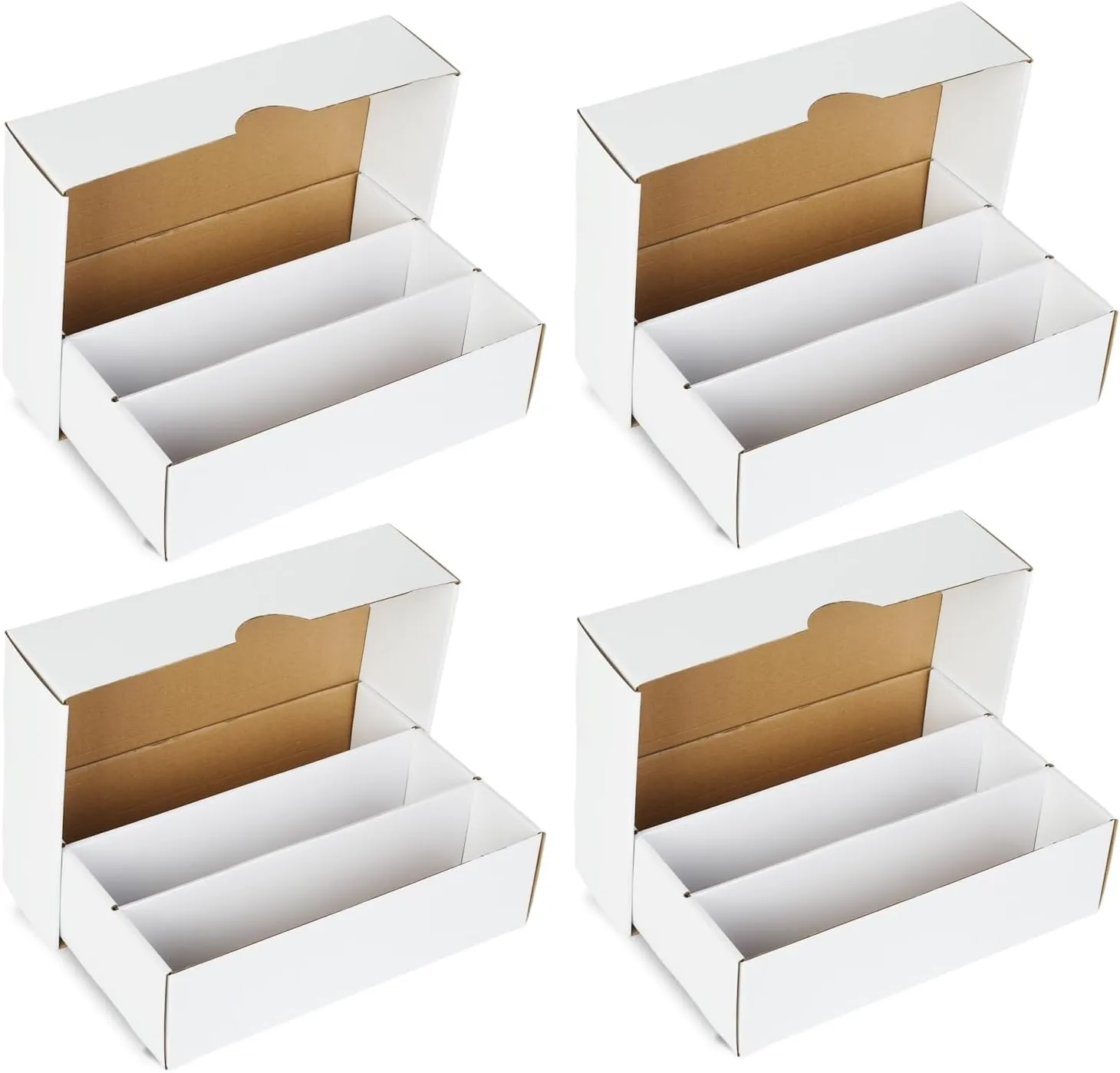 4-Pack Card Storage Box - Holds 2340, Ideal for Sports, Trading, Soccer & Basketball - Durable White Organizer Box for Storing & Protection