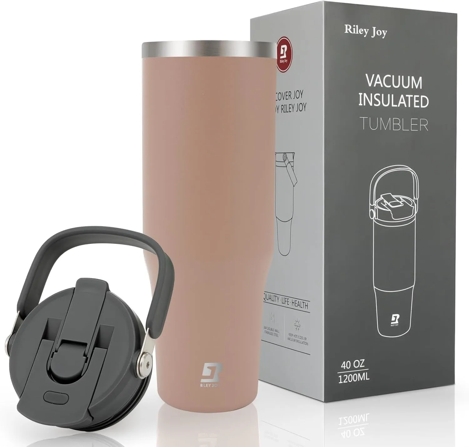 40 oz 2.0 Stainless Steel Tumbler with Leak-Proof Lid and Straw, Double-Wall Vacuum Insulated Travel Mug for Coffee, Iced Tea, or Water - Ideal for Commutes and Outdoor