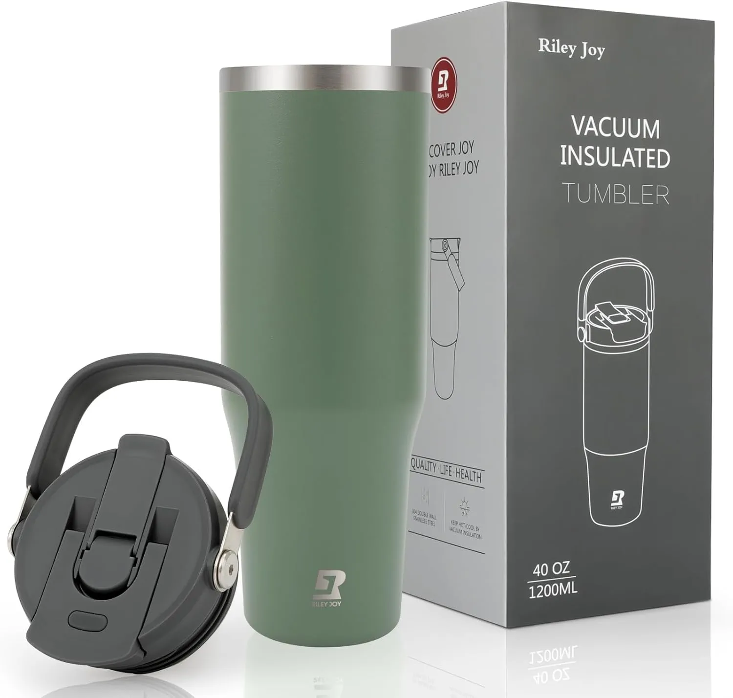 40 oz 2.0 Stainless Steel Tumbler with Leak-Proof Lid and Straw, Double-Wall Vacuum Insulated Travel Mug for Coffee, Iced Tea, or Water - Ideal for Commutes and Outdoor