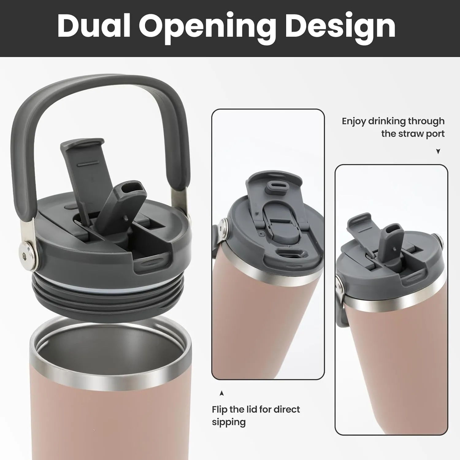 40 oz 2.0 Stainless Steel Tumbler with Leak-Proof Lid and Straw, Double-Wall Vacuum Insulated Travel Mug for Coffee, Iced Tea, or Water - Ideal for Commutes and Outdoor