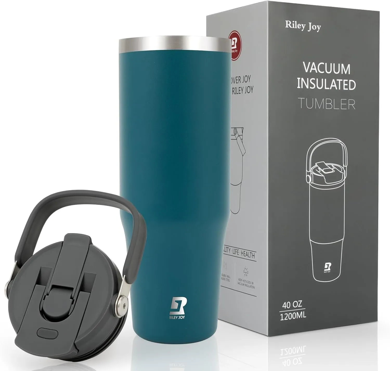 40 oz 2.0 Stainless Steel Tumbler with Leak-Proof Lid and Straw, Double-Wall Vacuum Insulated Travel Mug for Coffee, Iced Tea, or Water - Ideal for Commutes and Outdoor