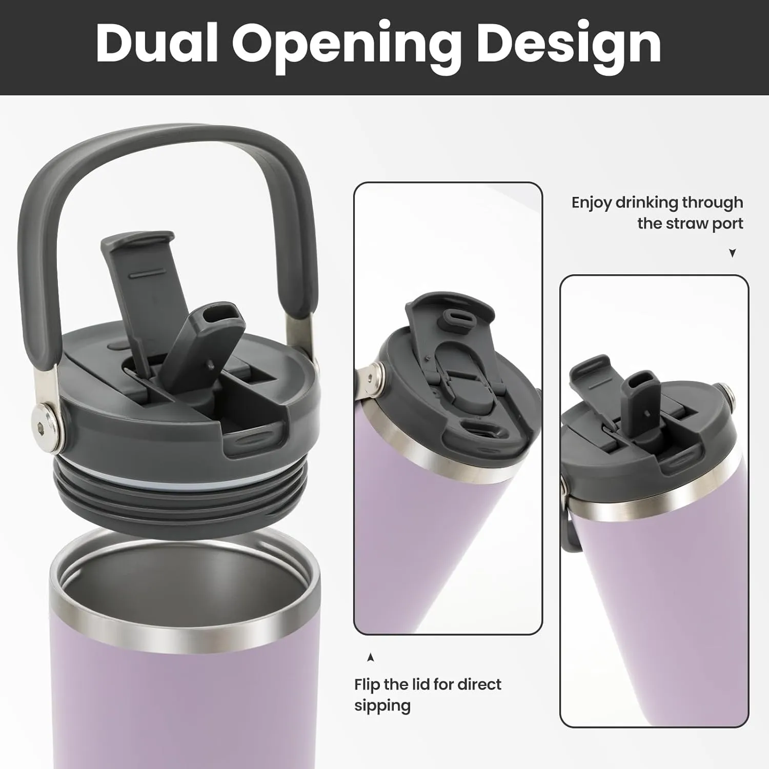 40 oz 2.0 Stainless Steel Tumbler with Leak-Proof Lid and Straw, Double-Wall Vacuum Insulated Travel Mug for Coffee, Iced Tea, or Water - Ideal for Commutes and Outdoor