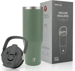 40 oz 2.0 Stainless Steel Tumbler with Leak-Proof Lid and Straw, Double-Wall Vacuum Insulated Travel Mug for Coffee, Iced Tea, or Water - Ideal for Commutes and Outdoor