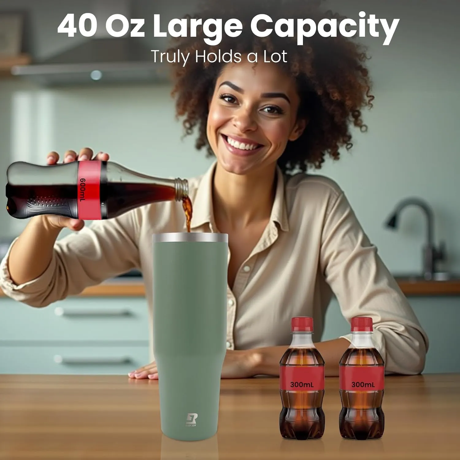 40 oz 2.0 Stainless Steel Tumbler with Leak-Proof Lid and Straw, Double-Wall Vacuum Insulated Travel Mug for Coffee, Iced Tea, or Water - Ideal for Commutes and Outdoor