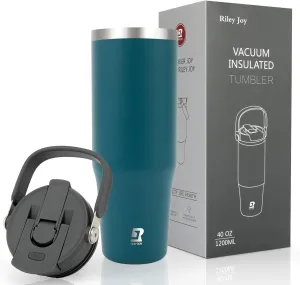 40 oz 2.0 Stainless Steel Tumbler with Leak-Proof Lid and Straw, Double-Wall Vacuum Insulated Travel Mug for Coffee, Iced Tea, or Water - Ideal for Commutes and Outdoor