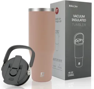 40 oz 2.0 Stainless Steel Tumbler with Leak-Proof Lid and Straw, Double-Wall Vacuum Insulated Travel Mug for Coffee, Iced Tea, or Water - Ideal for Commutes and Outdoor