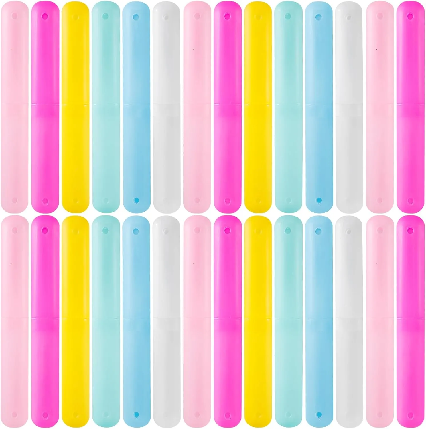 48 PCS Toothbrush Case Set,Travel Toothbrush Case,Plastic Portable Toothbrush Holder,Dust-proof Toothbrush Box Storage,Toothbrushes Carrier for Traveling,Bathroom,School,Home, Camping,6 Colors