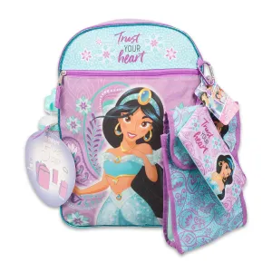 5 Piece Princess Jasmine Backpack Set