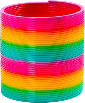 6 Inch Giant Plastic Walking Spring Toy,Jumbo Rainbow Coil Toy,Party Prizes and Stocking Stuffers,Birthday Bag Filler