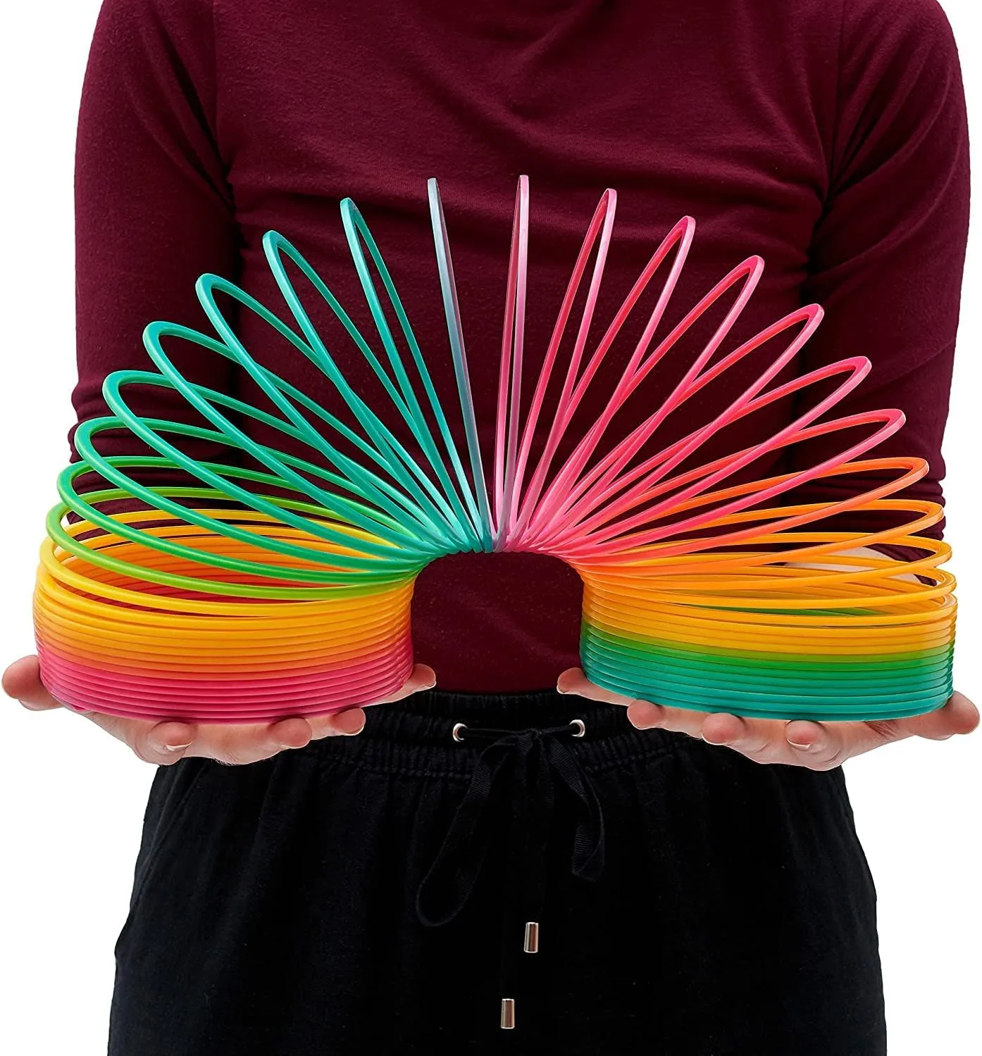 6 Inch Giant Plastic Walking Spring Toy,Jumbo Rainbow Coil Toy,Party Prizes and Stocking Stuffers,Birthday Bag Filler