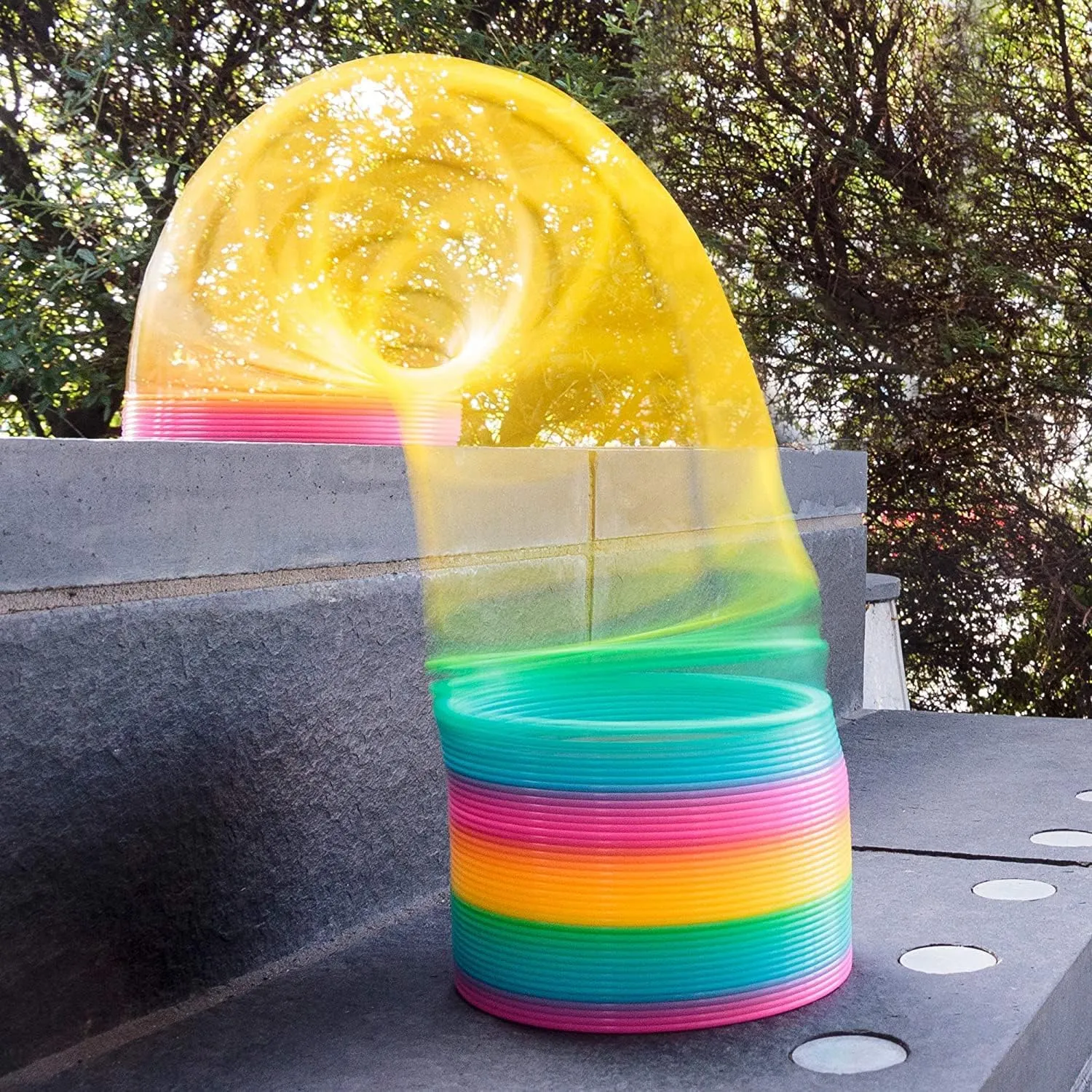 6 Inch Giant Plastic Walking Spring Toy,Jumbo Rainbow Coil Toy,Party Prizes and Stocking Stuffers,Birthday Bag Filler