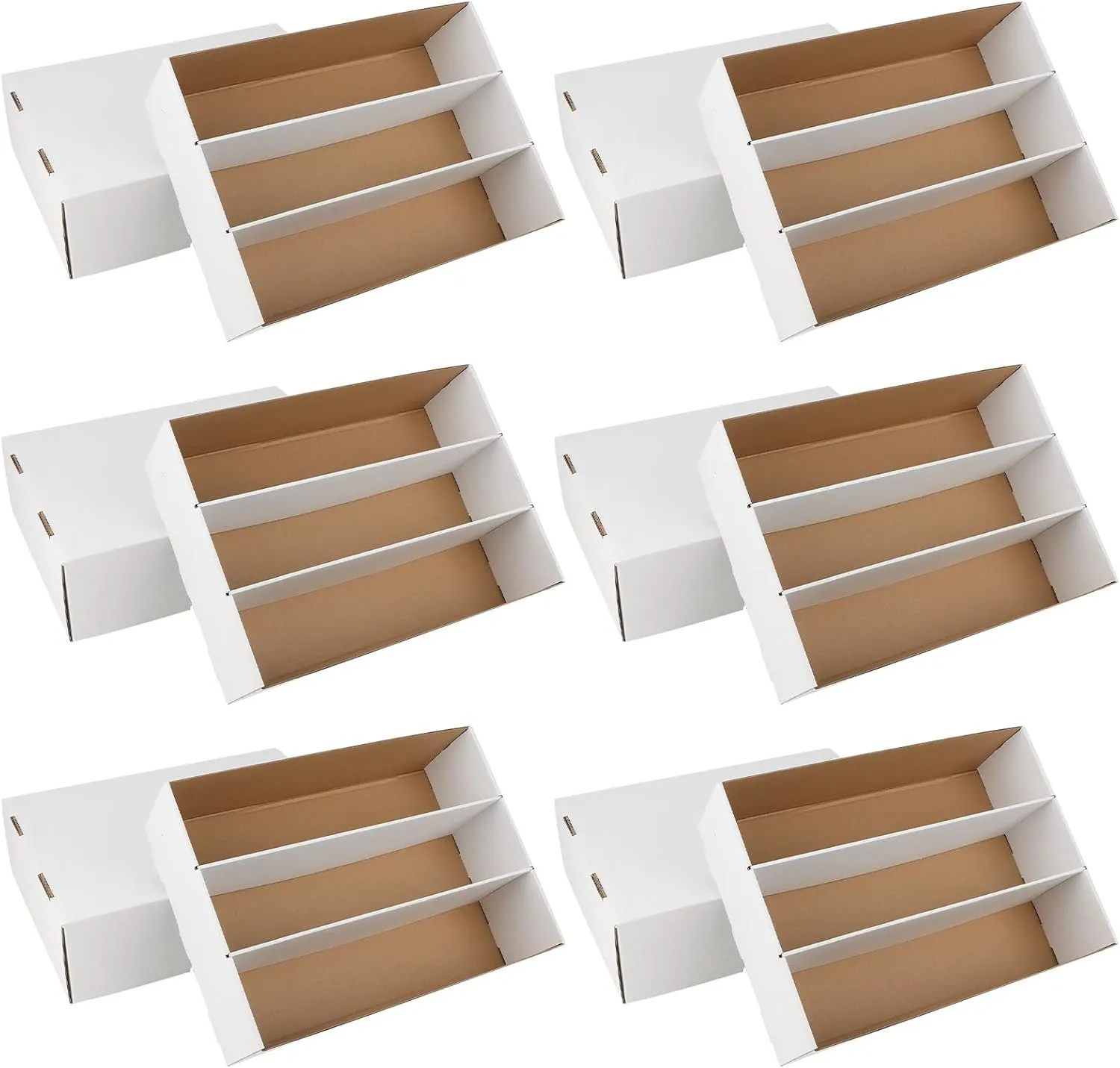6 Pack Trading Card Storage Box, 2340 Count White Sports Card Organizer for Storing, Protecting and Organizing Soccer, Basketball Game Cards