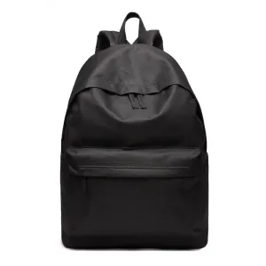 700d - Miss Lulu Large Plain Unisex Backpack Black