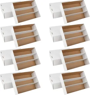 8 Pack Trading Card Storage Box, 2340 Count Card Storage Box White Sports Cards Organizer Box Trading Cards Box for Storing Protecting and Organizing Soccer Basketball Game Cards